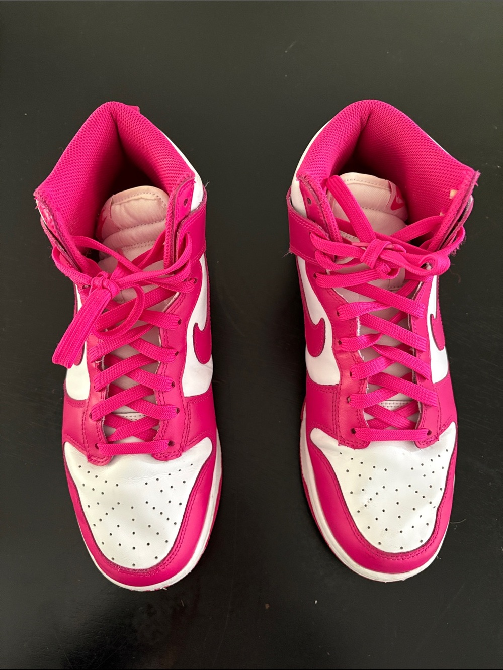 Nike Women's Hot Pink and White High-Top Sneakers